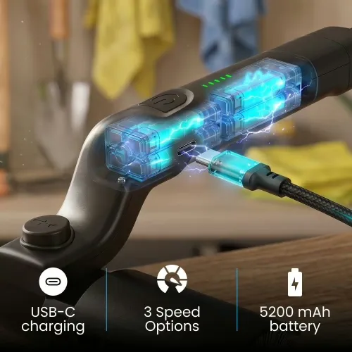 GrillWizz Pulisci Griglia — senza fili, ricaricabile via USB-C, per ogni barbecue